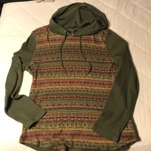 Long sleeve hooded shirt. Never worn.